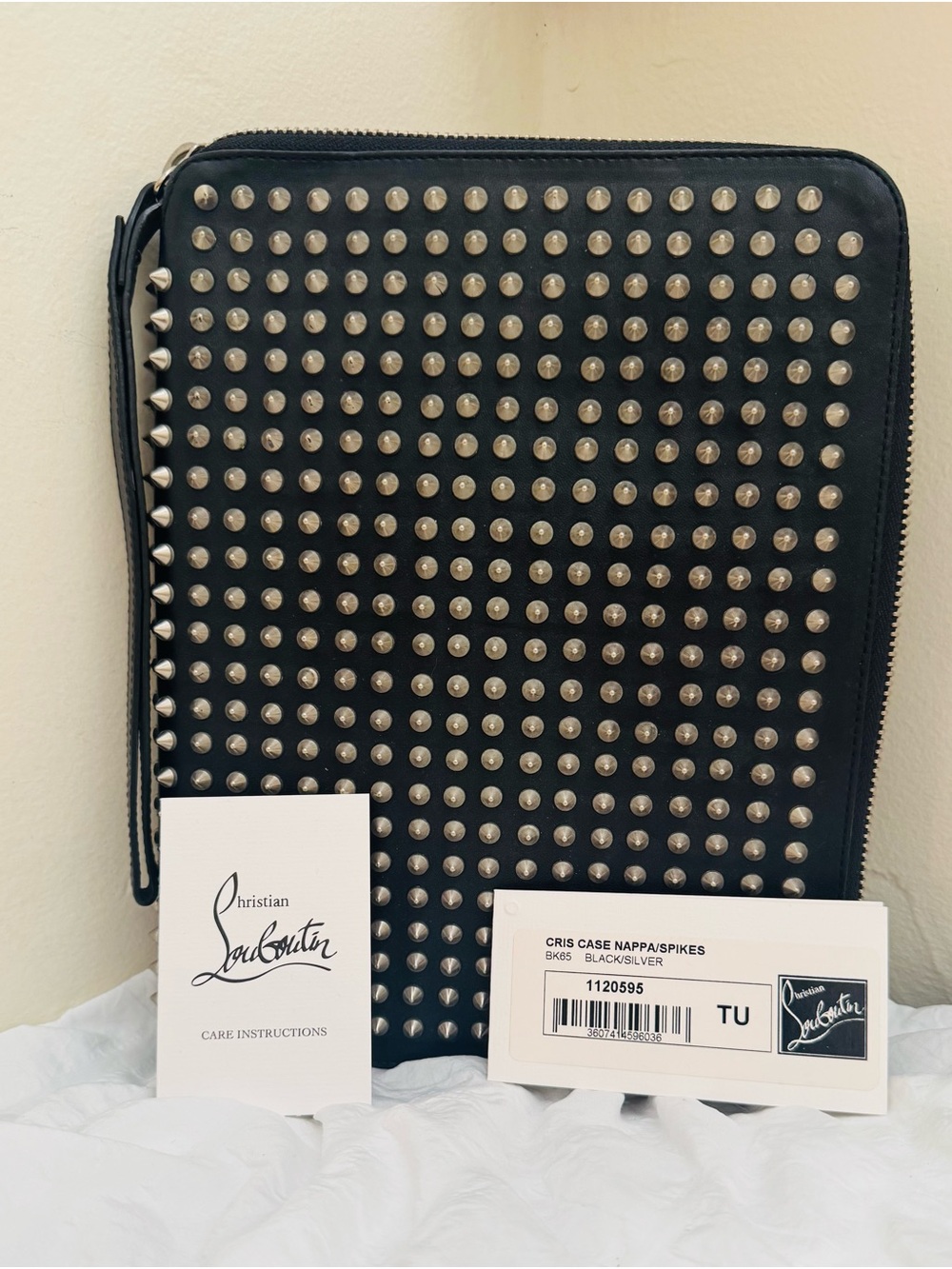 Christian Louboutin Red Leather Zip Case